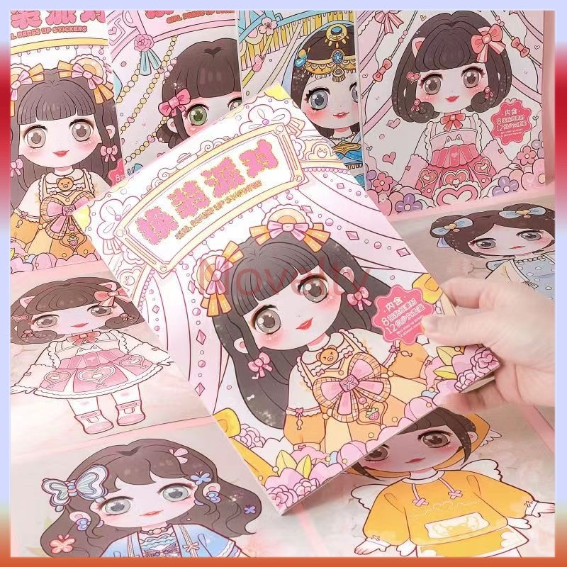 

Novelty Buku Stiker Ganti Pakaian Mode DIY/Buku Stiker Rias Putri Cantik/Ratusan Stiker Rias Lucu Pertunjukan Rias