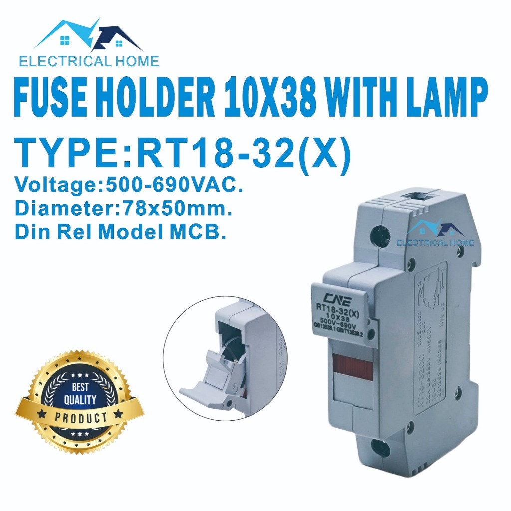 Fuse Holder/Rumah Fuse 10x38/Din rel Holder model MCB. BEST QUALITY.