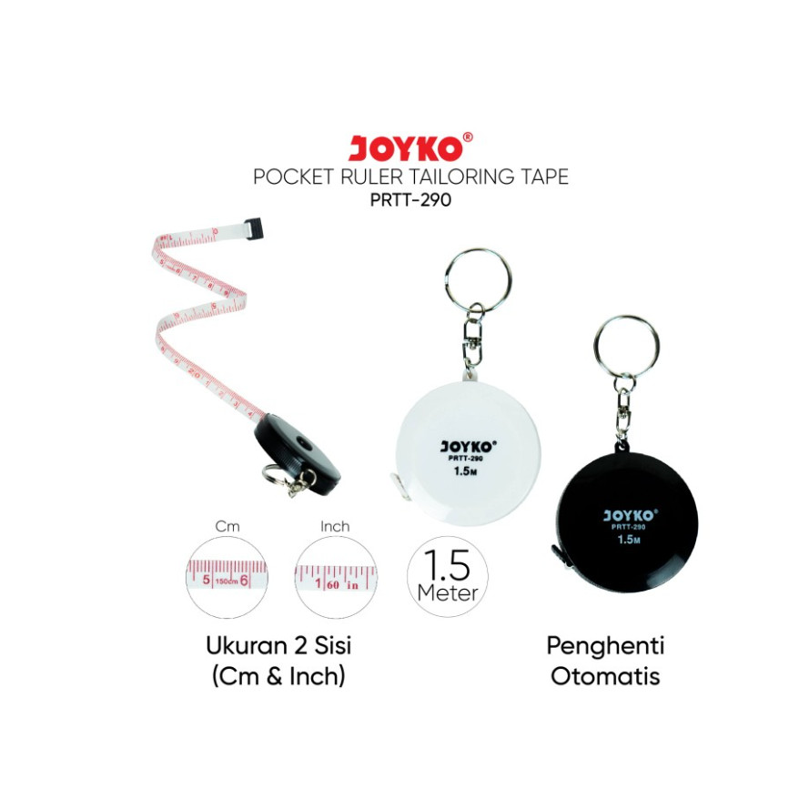 

( StaLand ) / ( DAPAT 1 PCS ) METERAN JAHIT JOYKO PRTT-290 / Pocket Ruller Tailoring Joyko PRTT-290 1,5 1.5 Meter