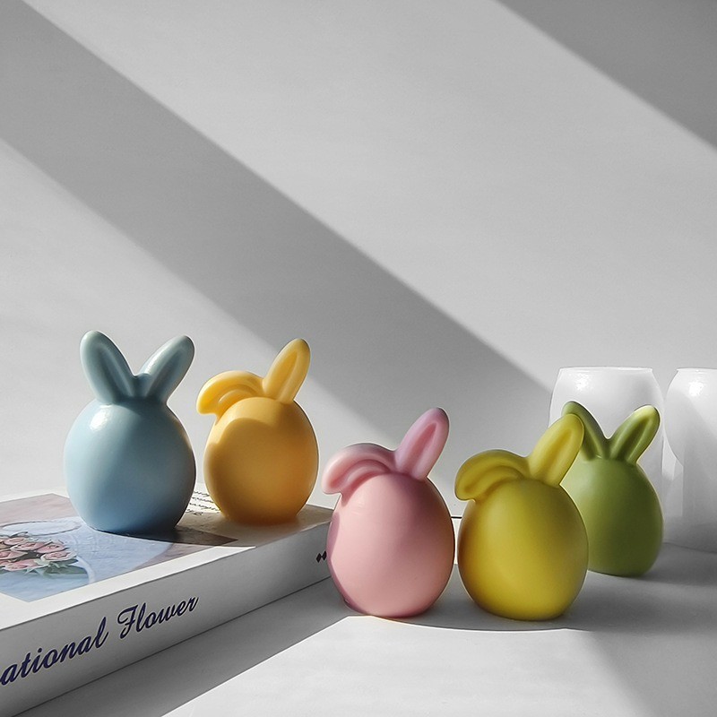 

Rabbit Silicone Candle Mold 3D Animal Crafts Resin Gypsum Soap Molds DIY Easter Ornament Egg Rabbit Chocolate Baking Tool