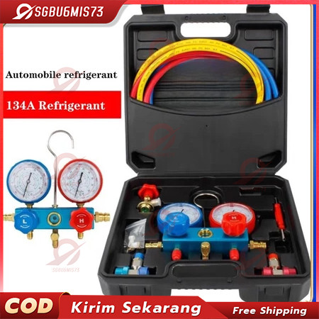 BRASS DOUBLE MANIFOLD MULTI ONE COOL PENGISIAN FREON AC MOBIL AC KULKAS AC RUMAH Testing manifold do