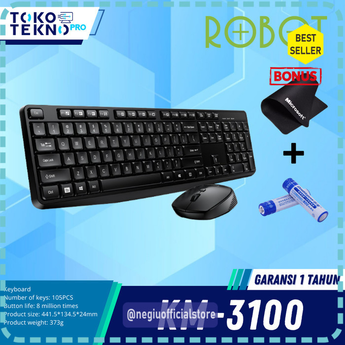 (TTP) Robot KM3100 / KM-3100 Wireless Keyboard Mouse Combo