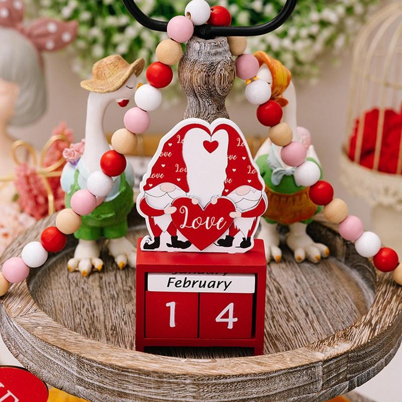 

Valentines Day Advent Calendars Gnome Design 3D Desk Calendar Tabletop Decor Countdown Calendar Desktop Calendar Table