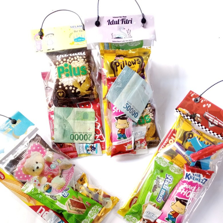 

[Bisa Req Uang Baru] Paket Snack Lebaran Anak / Parcel Snack Lebaran / THR Anak / Hampers Lebaran / Angpau Amplop Lebaran
