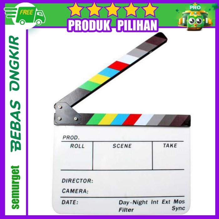

Profesional Clapper Board Colorful Acrylic - Putih