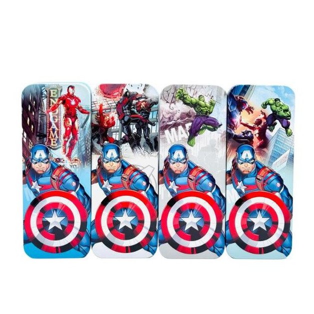 

( StaLand ) / ( DAPAT 1 KOTAK PENSIL ) Kotak Tempat Pensil Kaleng Captain America Spiderman Avenger 3