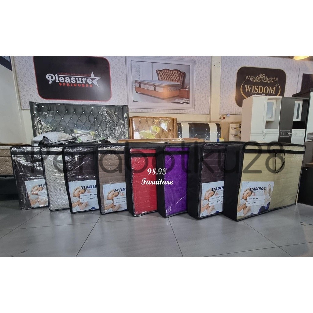[PERABOTKU28] MADISON Kasur Lipat - Tilam Busa Lipat Backbone 90cm - Tilam Busa Gulung lengkap tas -