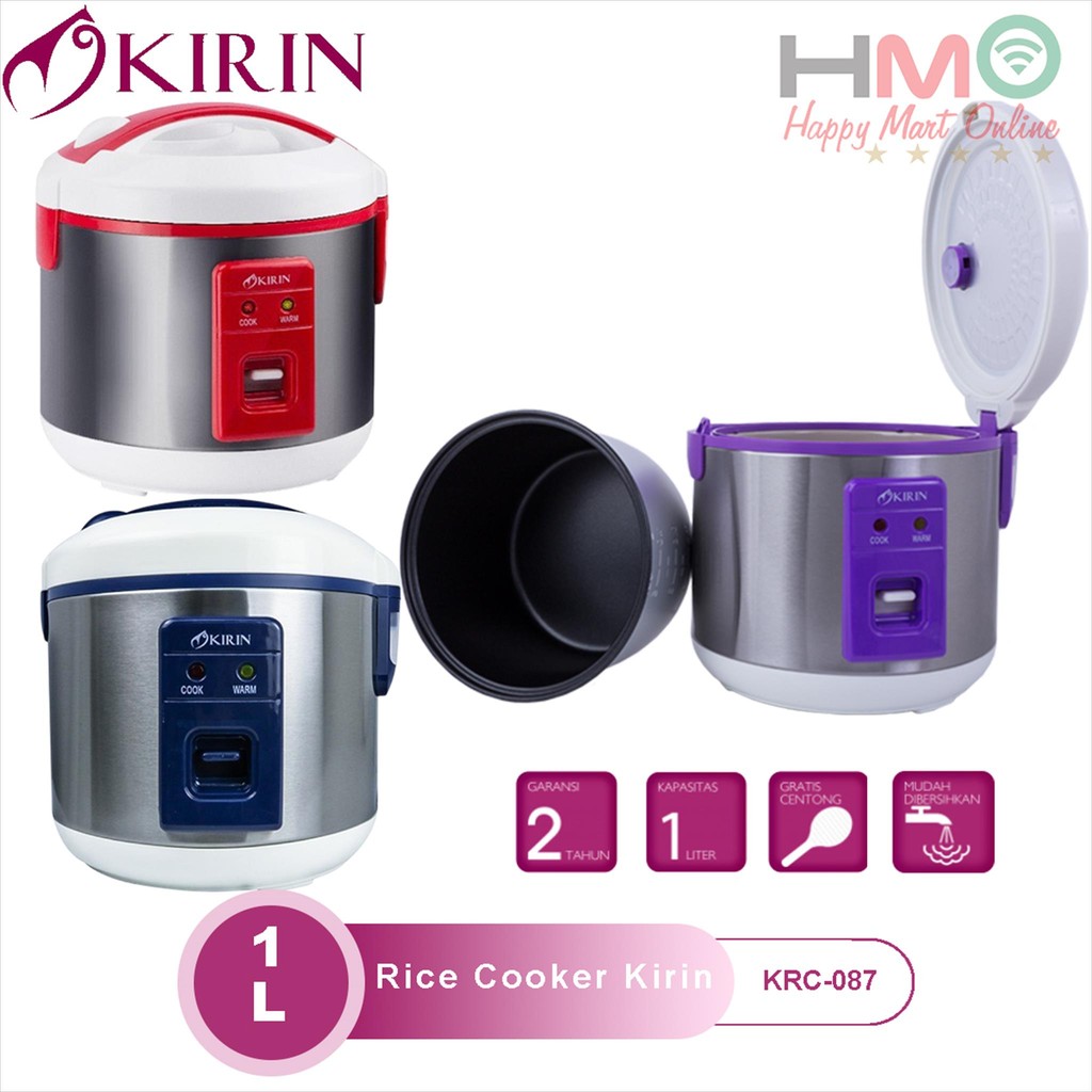 Kirin Rice Cooker 1 Liter KRC 087 Magic Com 1L Kecil Anti Lengket Kirin KRC-087