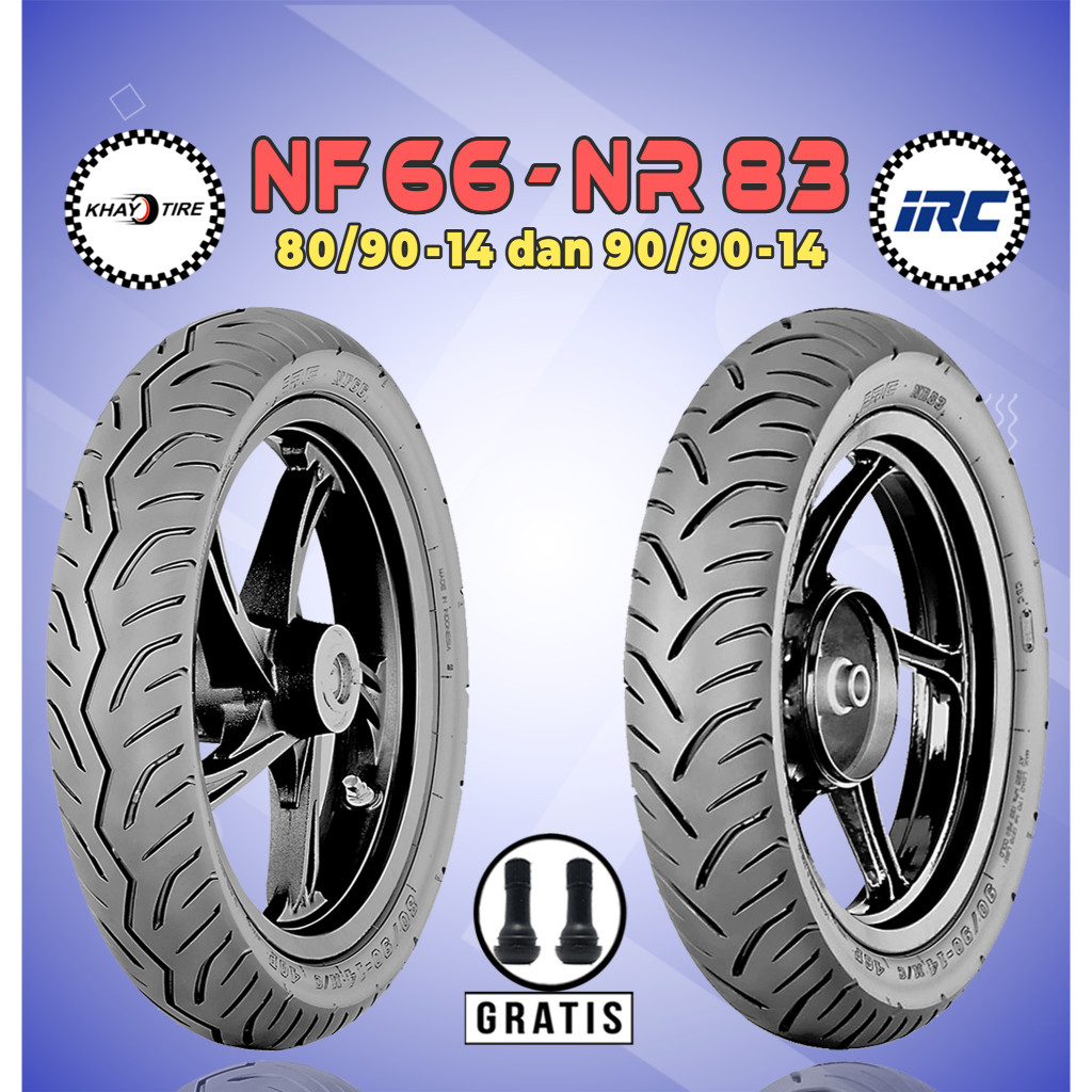 Paket Ban Motor Matic IRC NF66 80/90-14 + NR83 90/90-14 Tubeless