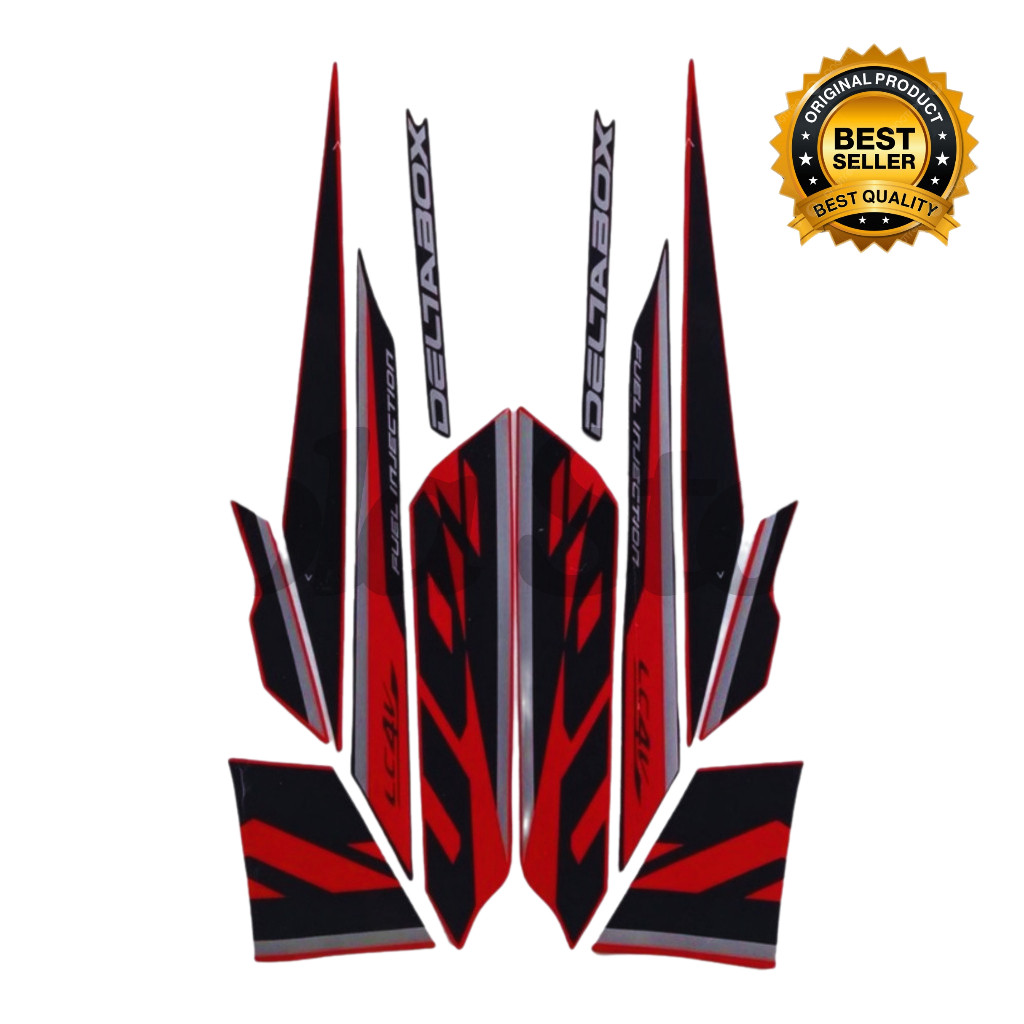 Stiker Striping Yamaha Vixion R 2017 Hitam Merah List Stiker Standar Yamaha Vixion R 2017