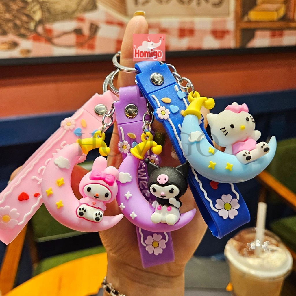 Homigo Gantungan Kunci Sanrio Grade A Silikon Tebal / Ganci Sanrio / Ganci Kuromi / Gantungan Kunci 