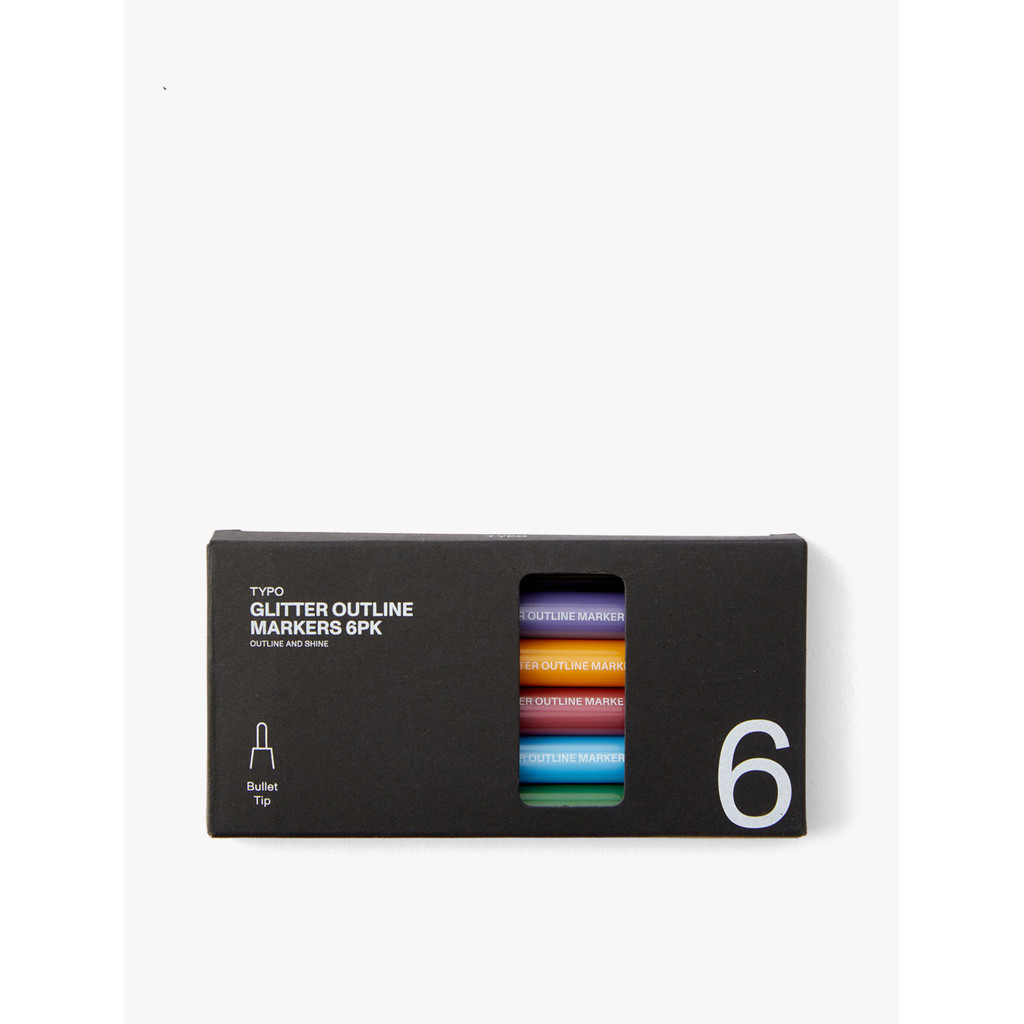 

Typo - Buku & Alat Tulis - Glitter Outline Markers 6Pk
