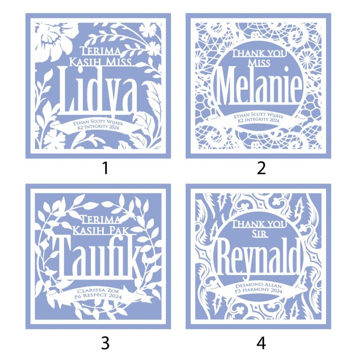 Kado untuk Guru Wanita Custom, Dosen pembimbing perempuan laoshi - Design no 1