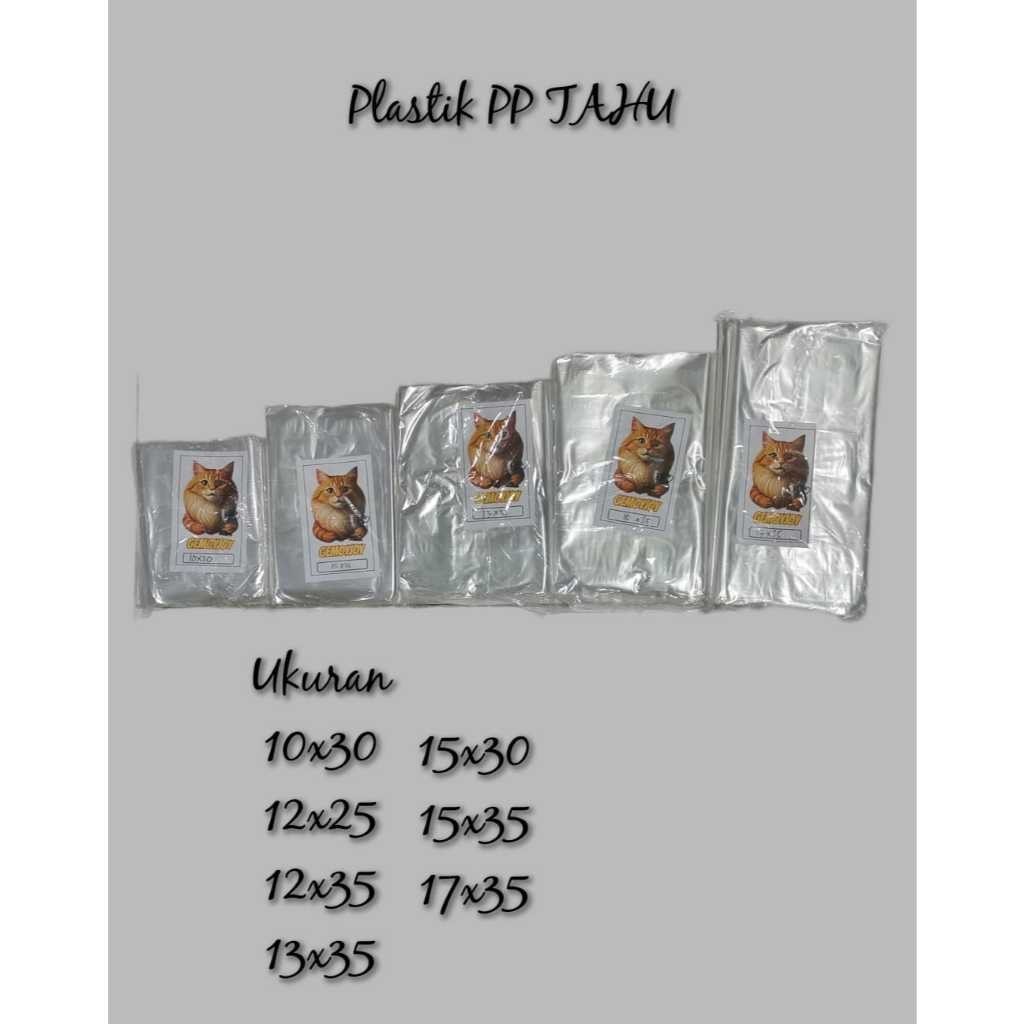 isi 50pcs Plastik PP TAHU TIPIS 020 10x20 10x30 12x35 13x35 15x35 17x35 12x25 15x30 17x35 20x40