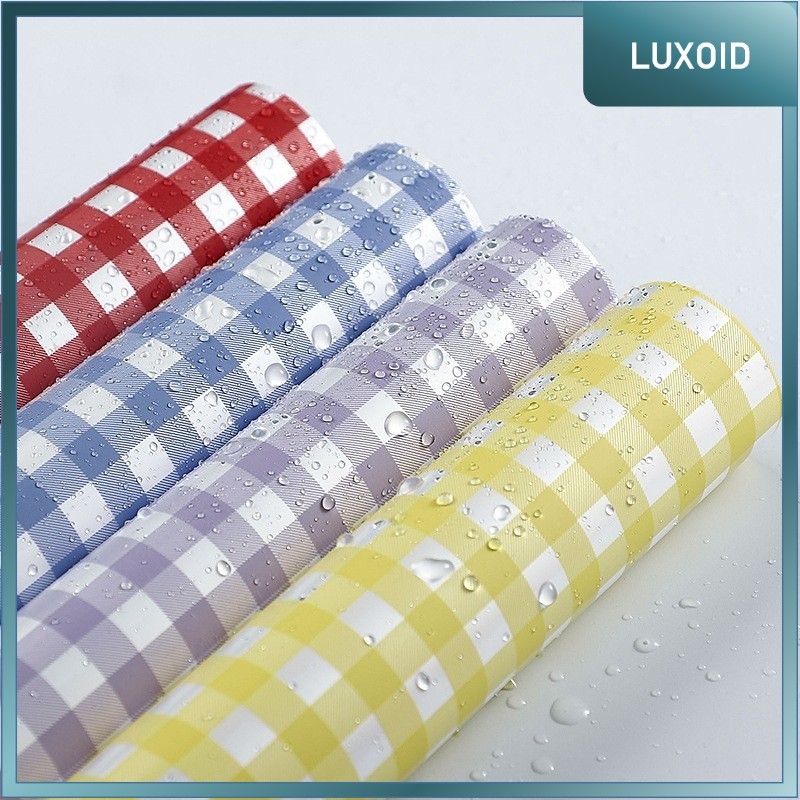 

LUXOID - FL37 KOTAK KOTAK Kertas Bunga Paper Buket Motif Summer Plaid Kotak Kado Florist Cellophane