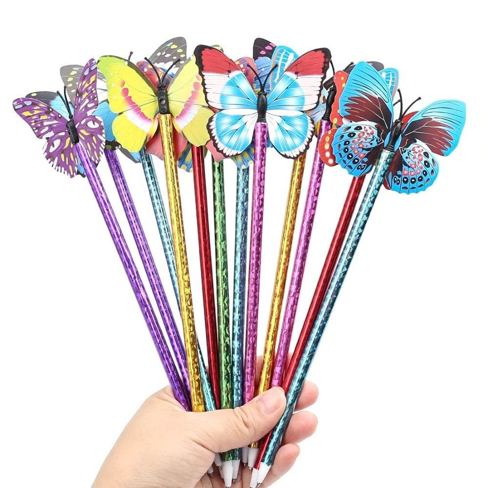

12Pcs/Set Butterfly Ballpoint Pens 0.5 mm Ballpoint Pens Special Ink Intensity Butterfly Writing Pens Office Stationary Supply