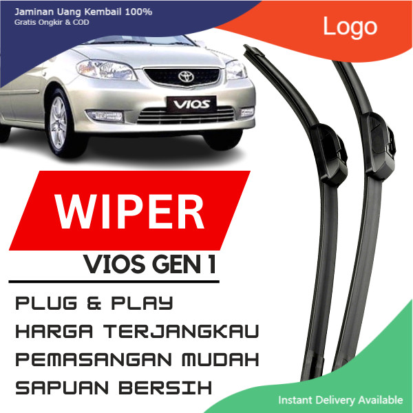 Wiper Vios Gen1 Frameless 1 Set Depan Kanan Kiri Khairun_Variasi