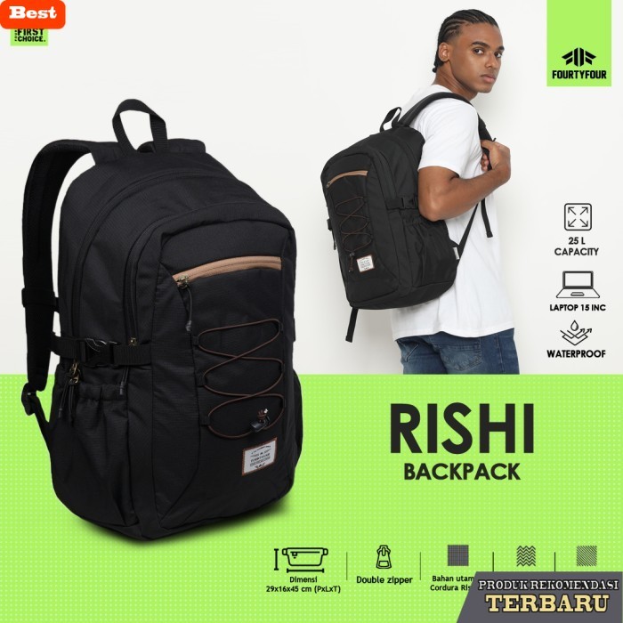 tas ransel pria murah berkualitas FOURTYFOUR RISHI - Tas Ransel Pria Casual Retro - Backpack Laptop 