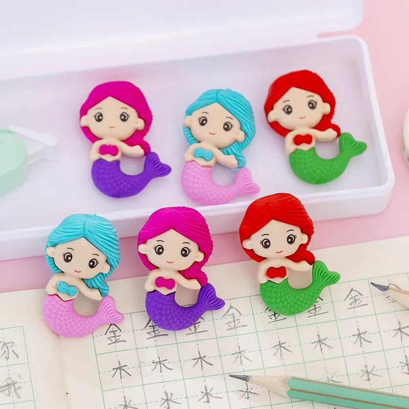 

U CUSTOM - Penghapus Karakter Mermaid Lucu Penghapus Pensil Karakter Lucu