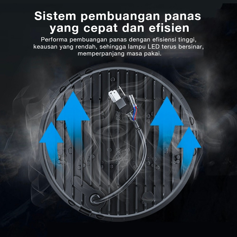 IK3 [COD]Lampu Tembak Daymaker Tengkorak 7 Inch LED Bulat Lampu Tembak Tengkorak 40 Watt CR7 Lampu