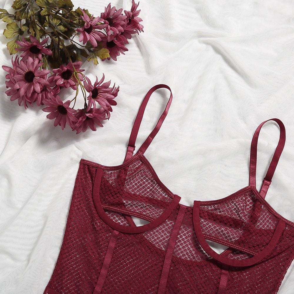 N1136 baju tidur dinas jumpsuit terbuka lingerie wanita