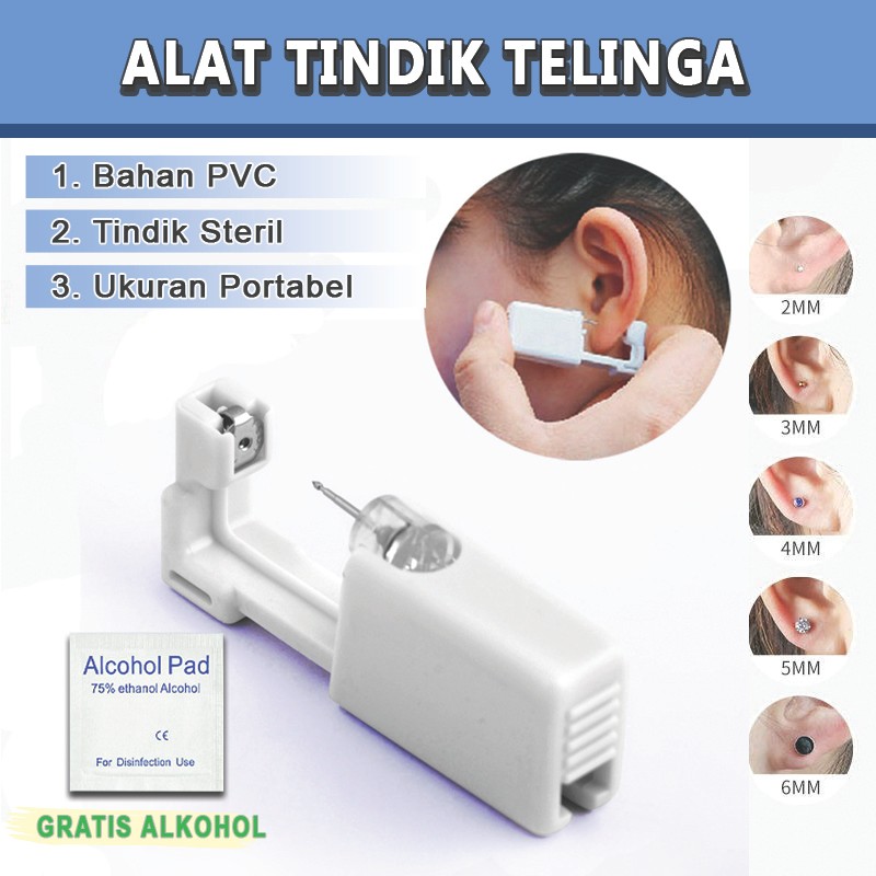 Tindik Telinga Ear piercing Alat Tembak Pasang Anting di Kuping / Tindik Hidung Lidah Jarum Steril