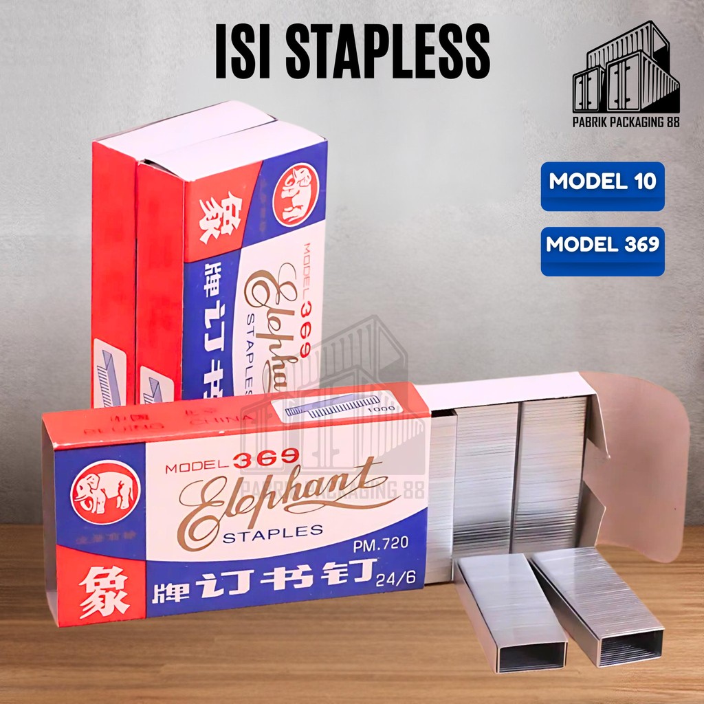 

1 BOX ISI 20 PCS Isi Staples Model 10 369 24/6 Refill Hekter Stapler Steples Guntaker Bukan Joyko
