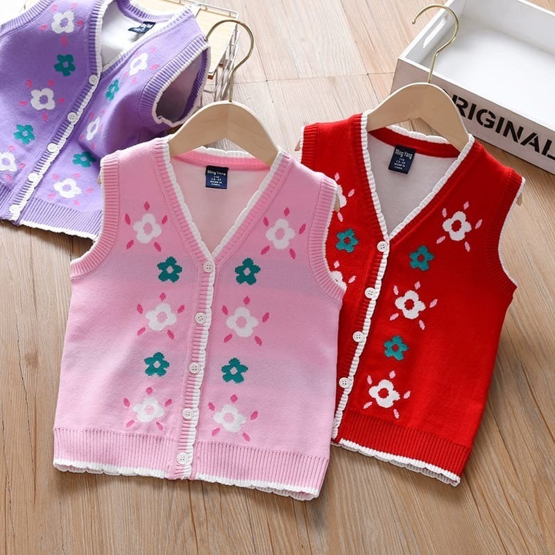 Zahra  - Atasan Baju Anak Cewek Usia 1-6 Tahun Salvia Vest |  Pakaian Anak Perempuan Vest Anak Terba
