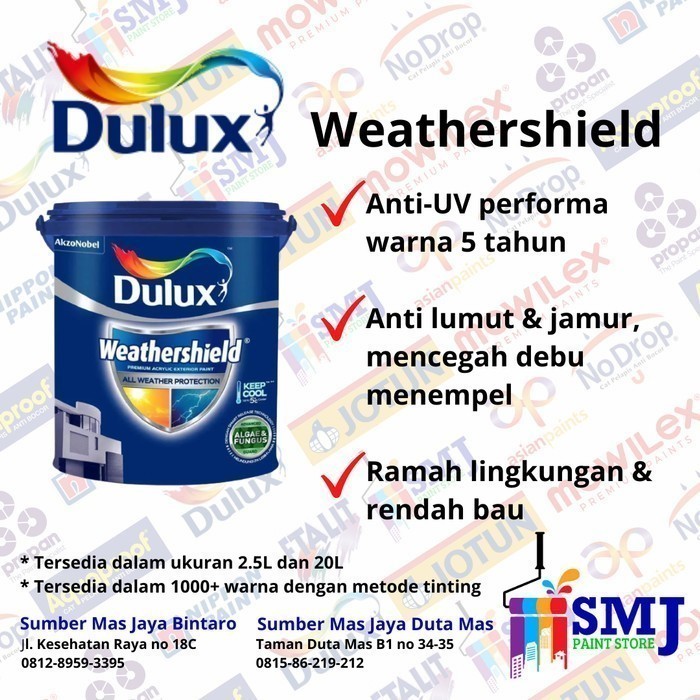 Cat Tembok Eksterior DULUX WEATHERSHIELD warna Day Break 2,5LTR