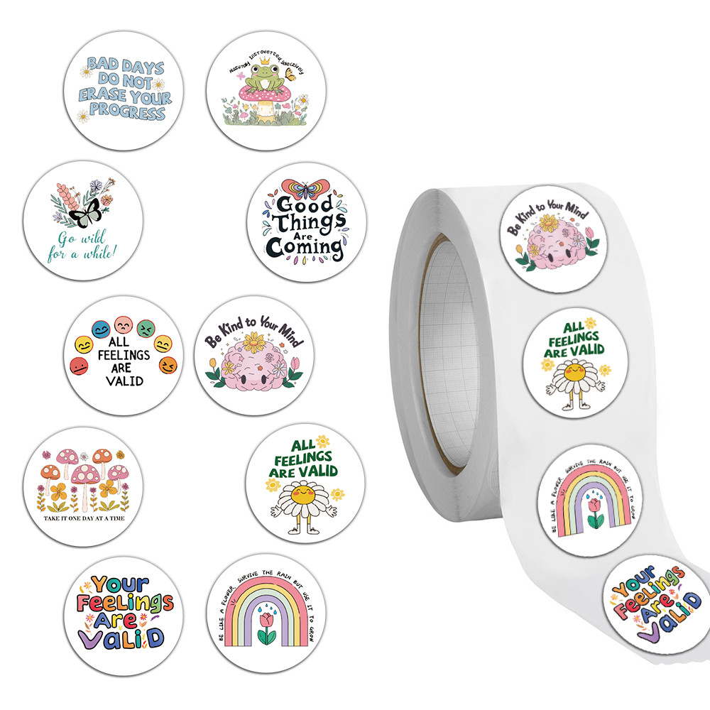 

500PCS Psychological Health Stickers Exquisite Hand Account Materials Phone Cases Laptop Suitcases Water Cups Waterproof Sticker