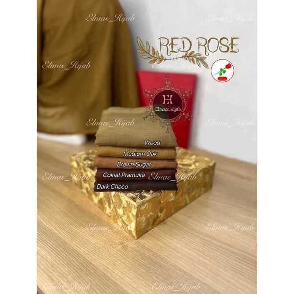 Paris Polos Red Rose Kerudung Segiempat Bahan Paris