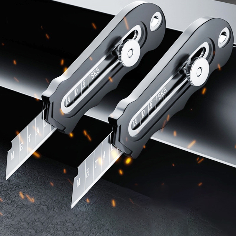 

Glue Coated Stainless Steel Utility Knife Industrial Grade Wallpaper Box Cutter Multifunction Sharp Paper Cutting Knives Tools