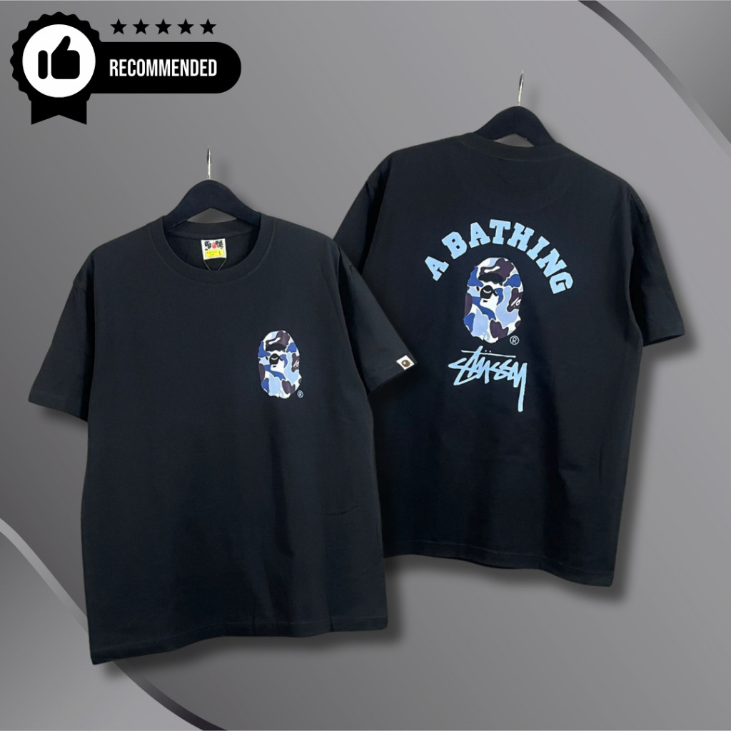 KAOS OVERSIZE 12.12 Baju Kaos Bape Ape Camo Black Tee T-shirt Baju Kaos Atasan Pria & Wanita Bape Ap