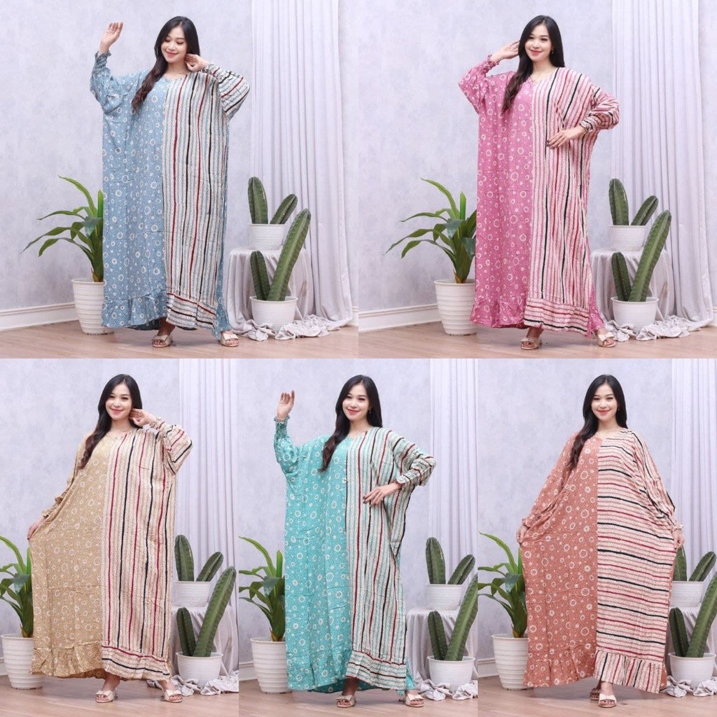 NANTARSHOP dress kaftan kekinian baju kelelawar terbaru daster super jumbo busui friendly lengan pan