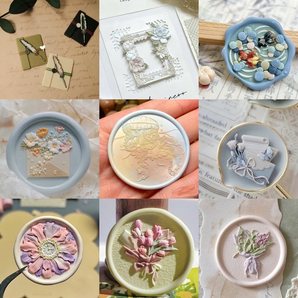 

Fine Design Fire Seal Copper Head Multi-Layer Special-Shaped 3d Relief Envelope Invitation Wax Seal Stamp Fun Children DIY Toy