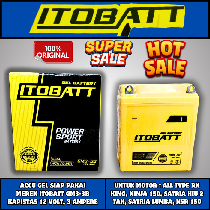 AKI MOTOR YAMAHA NEW RX KING ITOBATT MTX3L / GM3-3B AKI KERING GEL