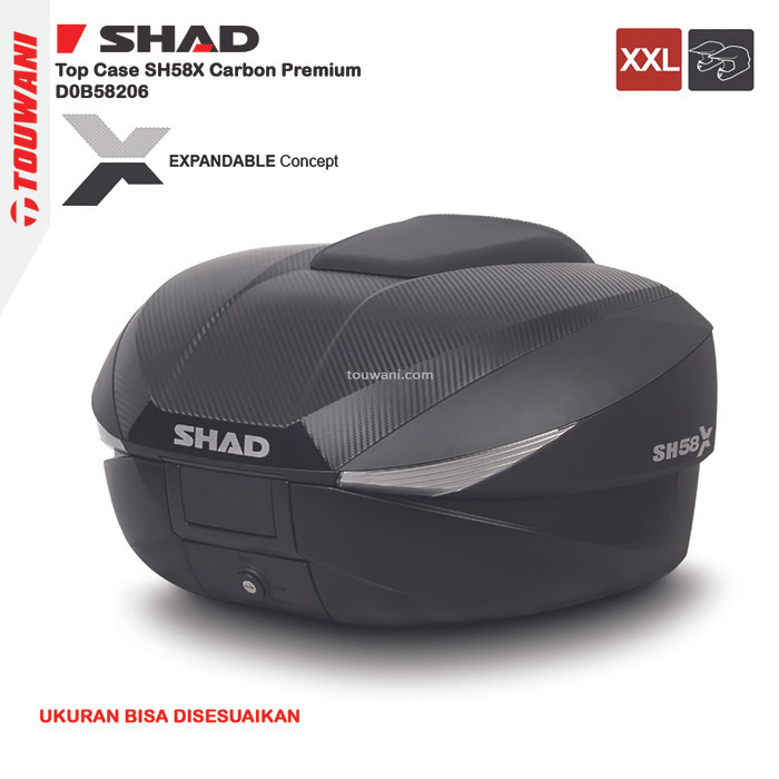 Box Motor Shad Top Case SH58X Carbon Premiumm