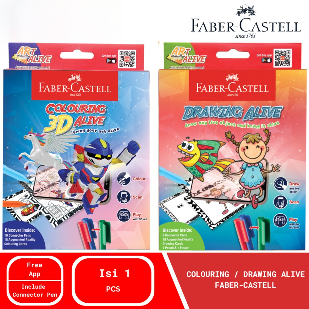 

Faber Castell Buku Mewarnai Colouring 3D Alive / Buku Gambar Drawing Alive