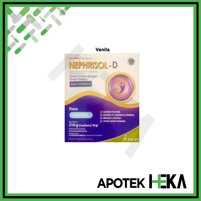 

[[PROMO]]BEST SELLER Nephrisol-D Vanila 210 gram - Susu Pasien Ginjal Dialisis - Vanila