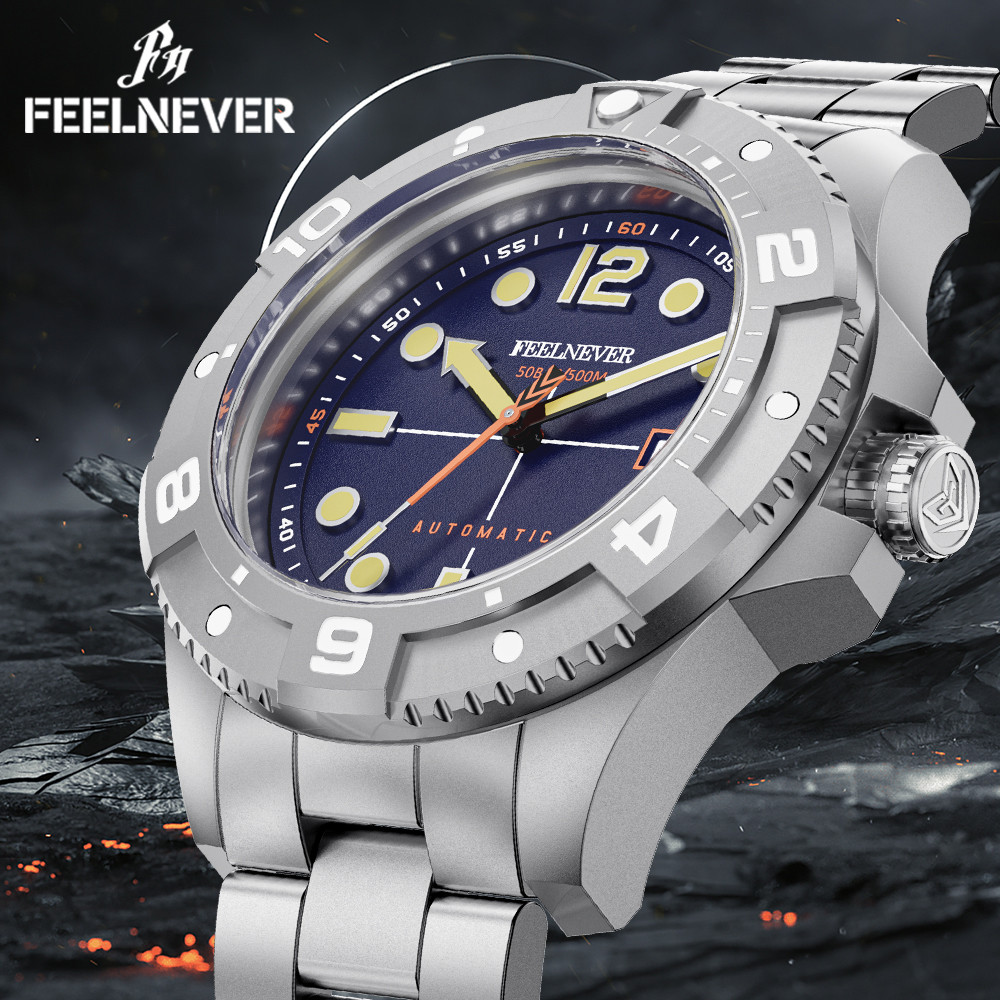 Jam Tangan Pria FEELNEVER Professional Automatic Watches Men LIGE Military Dive Luxury Men Watch Wat