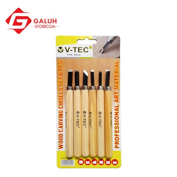 

Aksesories Terlaris~ V-tec / Vtec Wood Carving Set 6 / Pisau Ukir / Alat Ukir