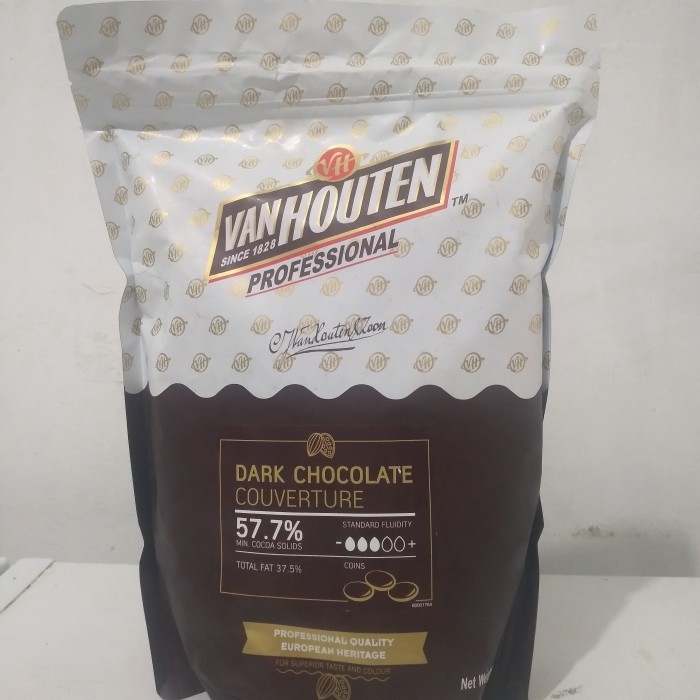 

NEW- [Bahan Makanan] Van Houten Dark Chocolate Couverture 57.7% / Coin Cokelat (Repack) - 100gr (57.7%)