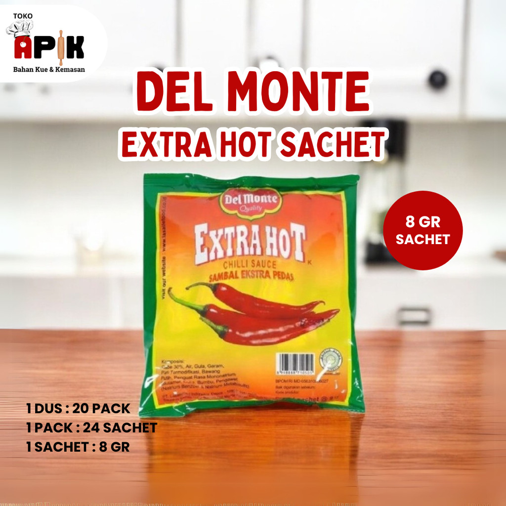 

Delmonte Saus Sambal Extra Hot Chili Sauce Kemasan sachet 8 gram