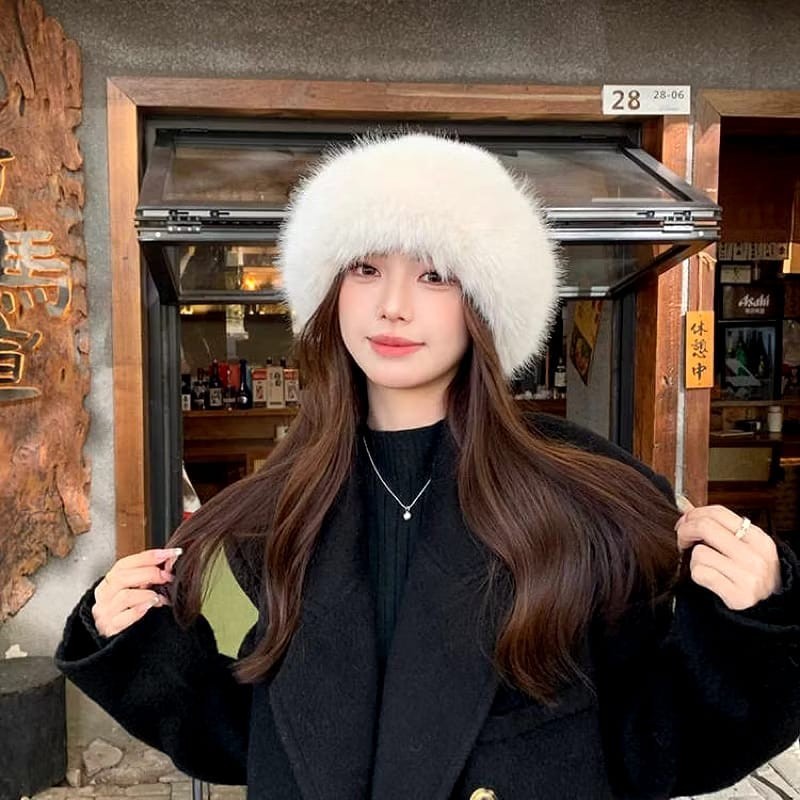 MONGOLIAN WOMAN WINTER FUR HAT TOPI WANITA BULU MUSIM DINGIN