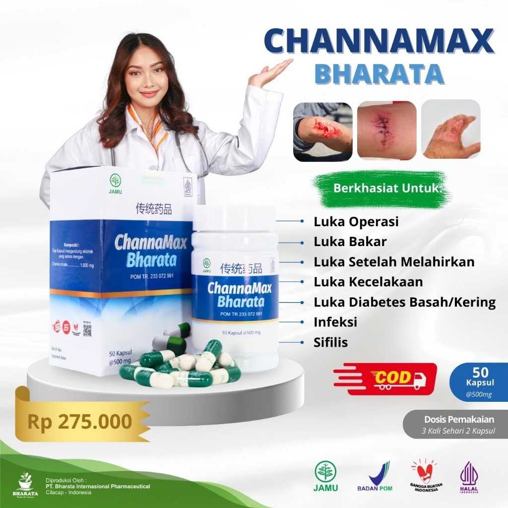 CHANNAMAX Bharata Obat Luka BAKAR Luka OPERASI SESAR Luka DIABETES Pengering Luka BERNANAH Ampuh