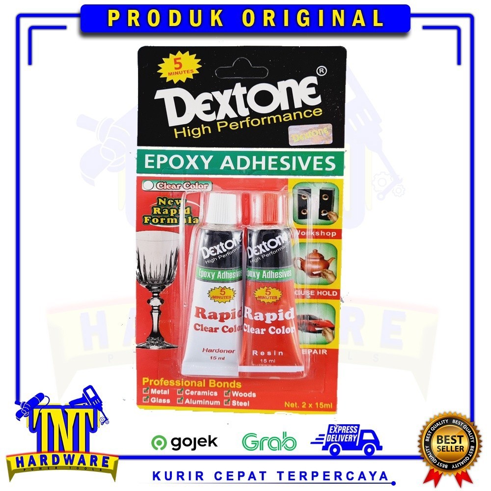 

LEM DEXTONE RAPID PLASTIC DAN STEEL 5 MINUTE-LEM EPOXY isi 12pcs