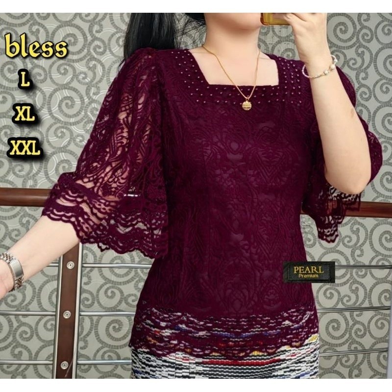 DW  BLUS BROKAT DEWASA /ATASAN KEBAYA PESTA WANITA KONDANGAN MUTIARA