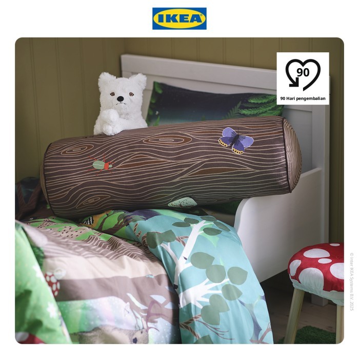 IKEA SKOGSDUVA Bantal Kursi Bentuk Silinder Kayu Cokelat 80cm