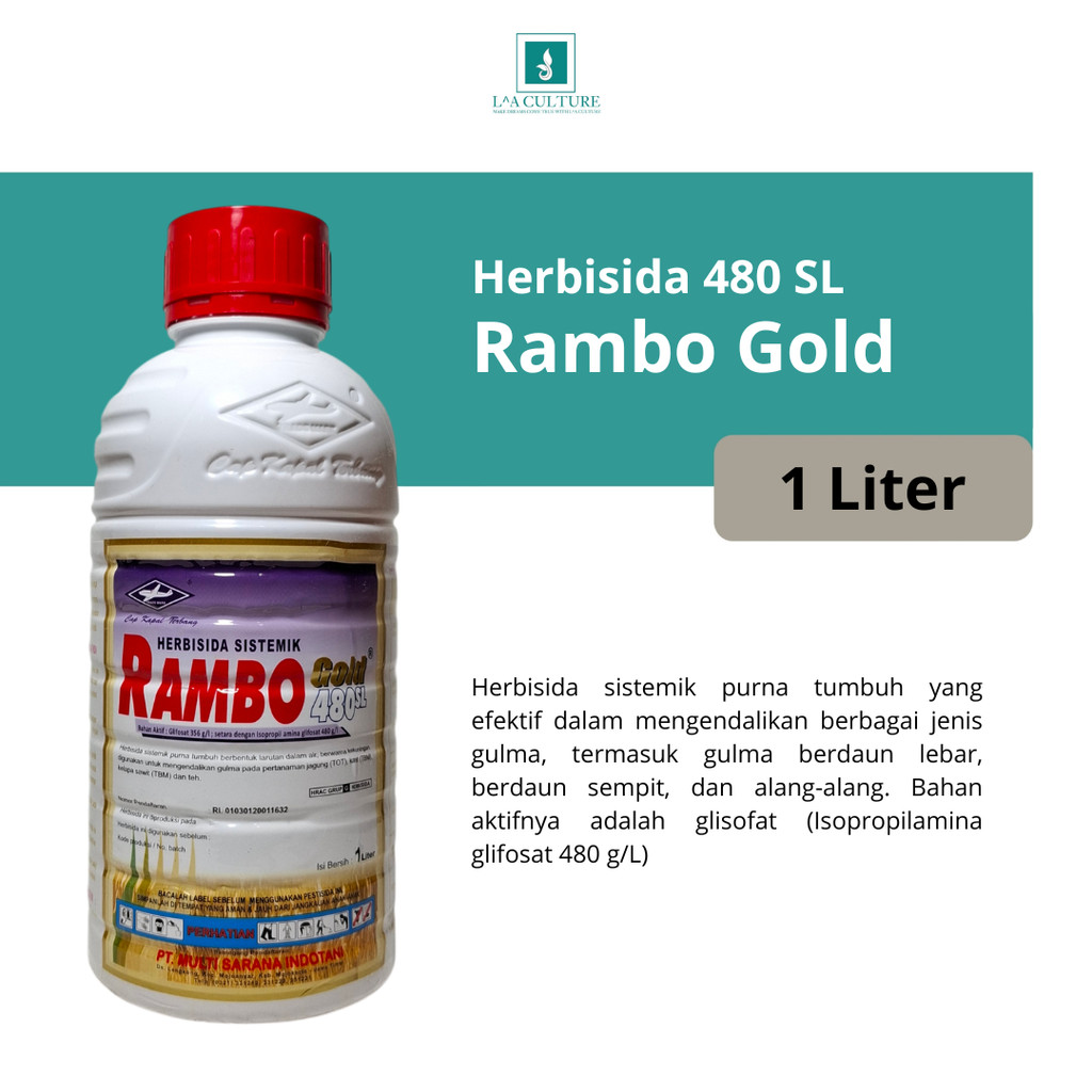 Herbisisa Rambo Gold 1 Liter Racun Rumput Obat Pembasmi Gulma Liar