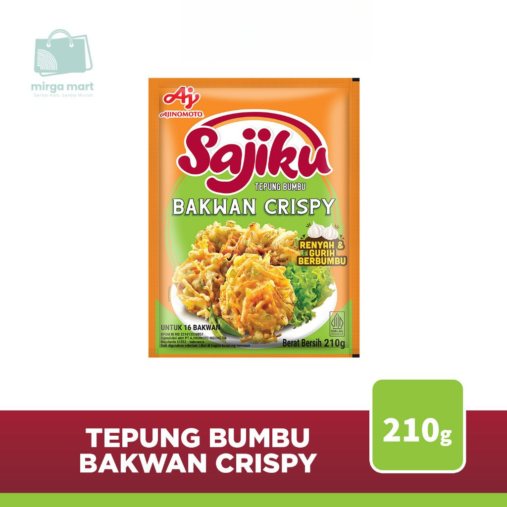 

Sajiku® Tepung bumbu Bakwan Crispy Sachet 210g